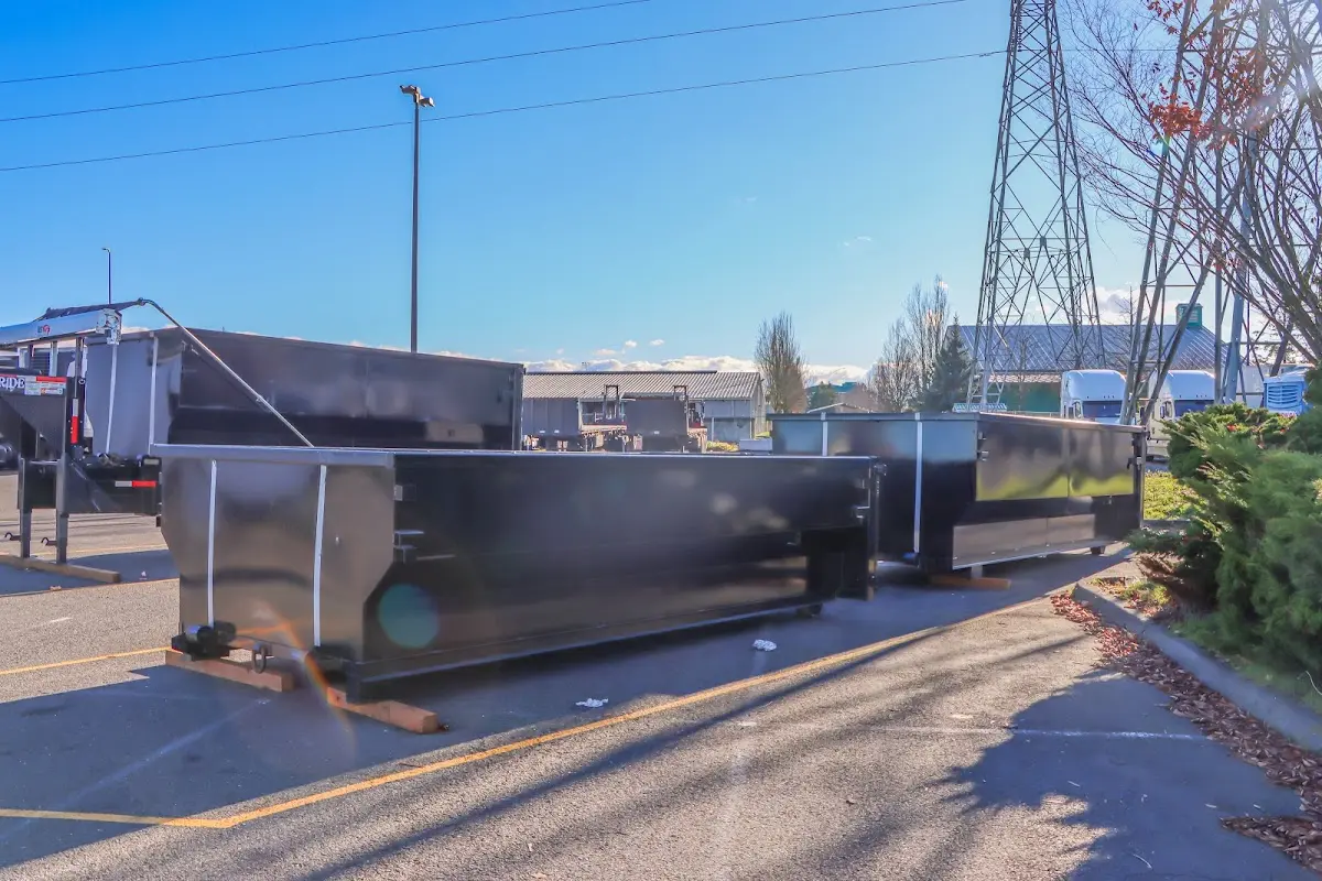 Roll-off dumpster ready for waste disposal at job site for Commercial Dumpster Rental in Schuyler